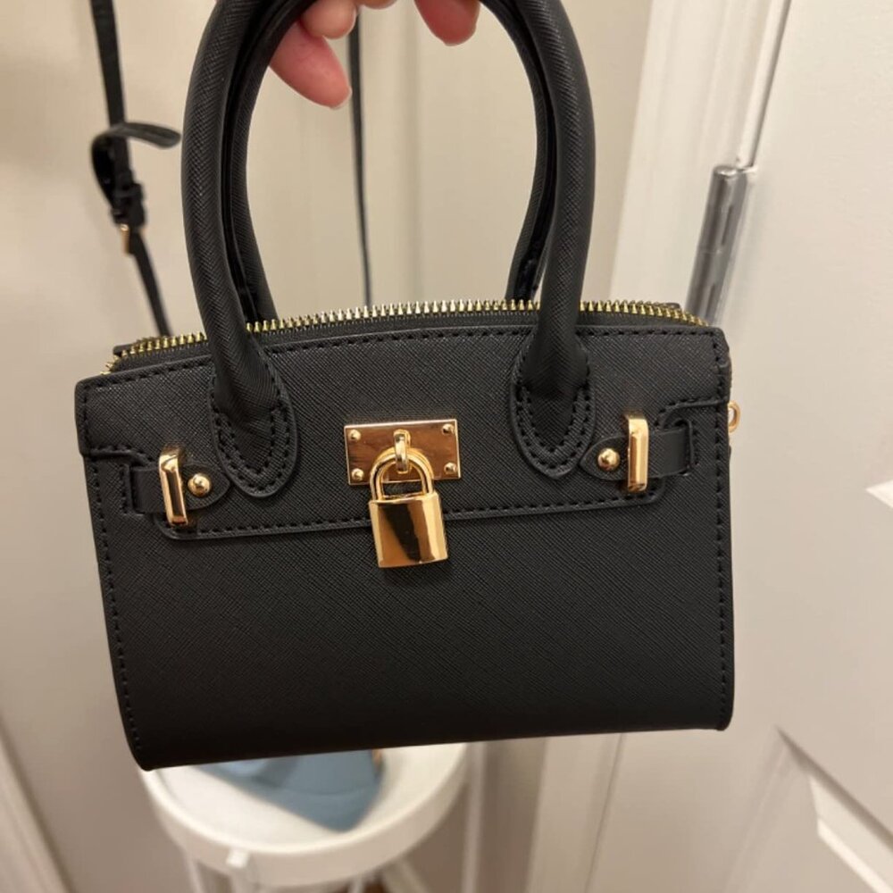 Neiman Marcus Black Lock Elegant Evening Bag